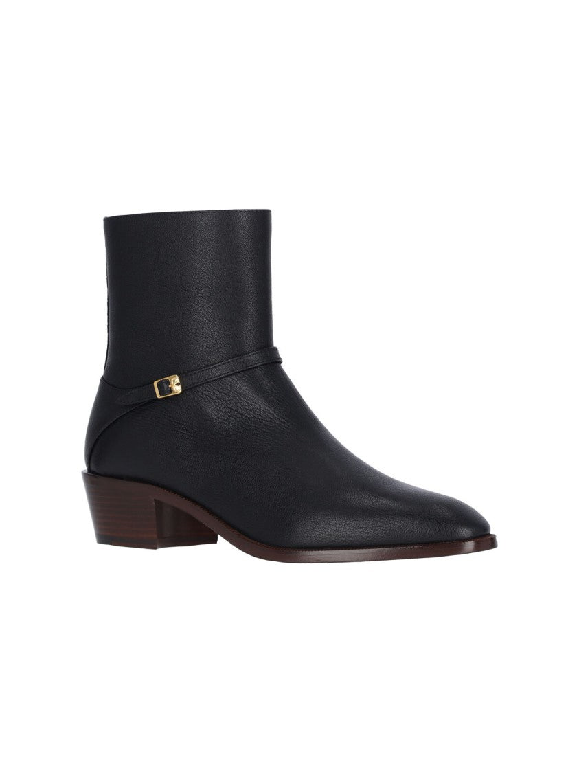 Valentino Garavani Pat' Leather Ankle Boots – Black