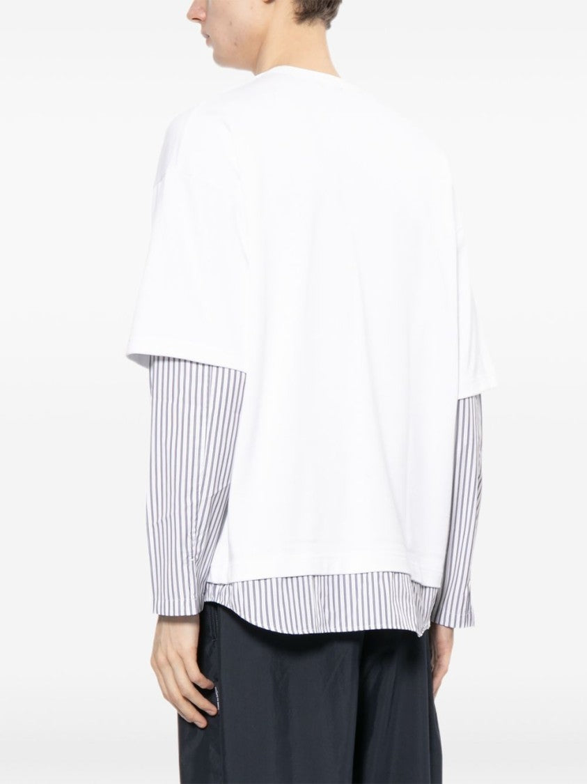 Comme Des Garçons White Layered Long-Sleeved T-Shirt