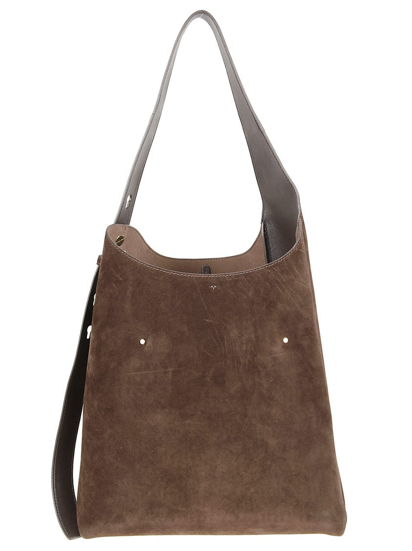 Tory Burch Suede And Leather Shopper Bag With Adjustable Strap