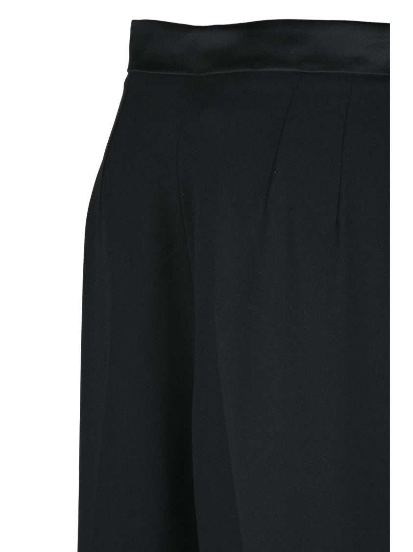 Marella Art.365 Wide-Leg Black Pants With High Waist And Pleated Detail