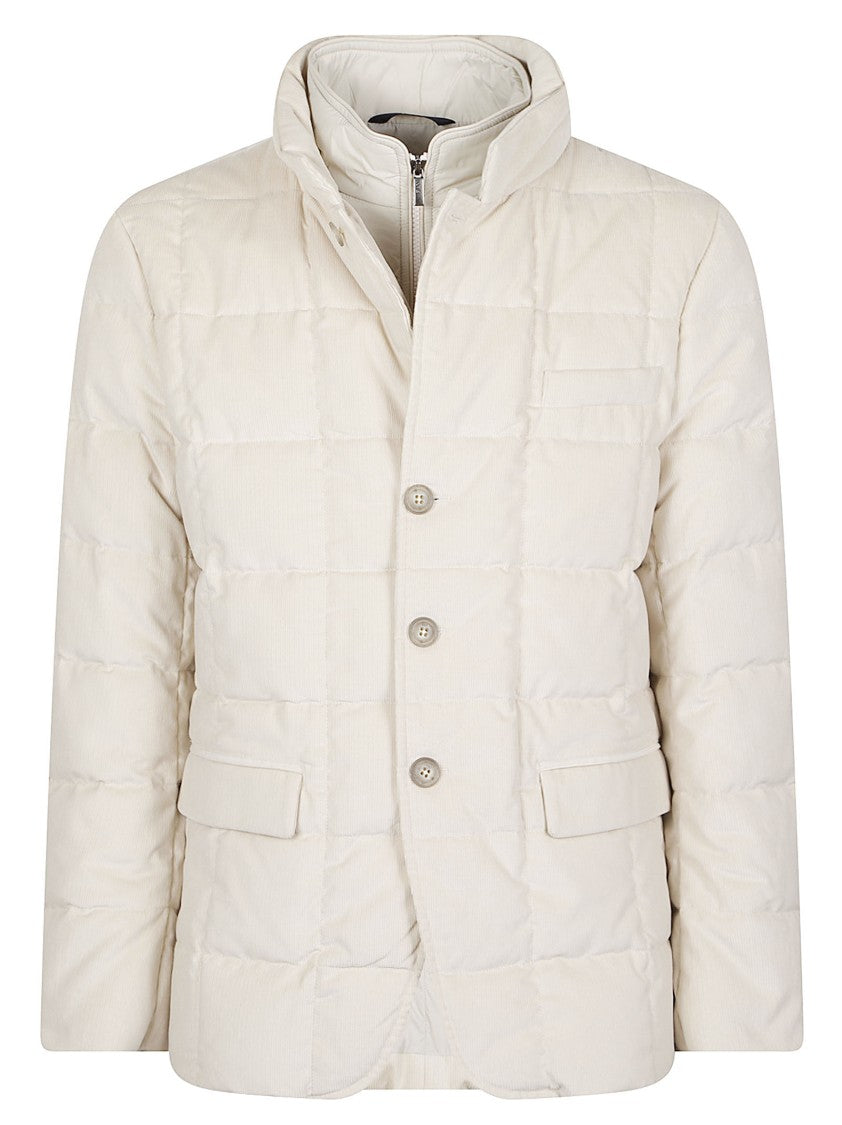 Fay Double Front Quilted Cotton Down Jacket