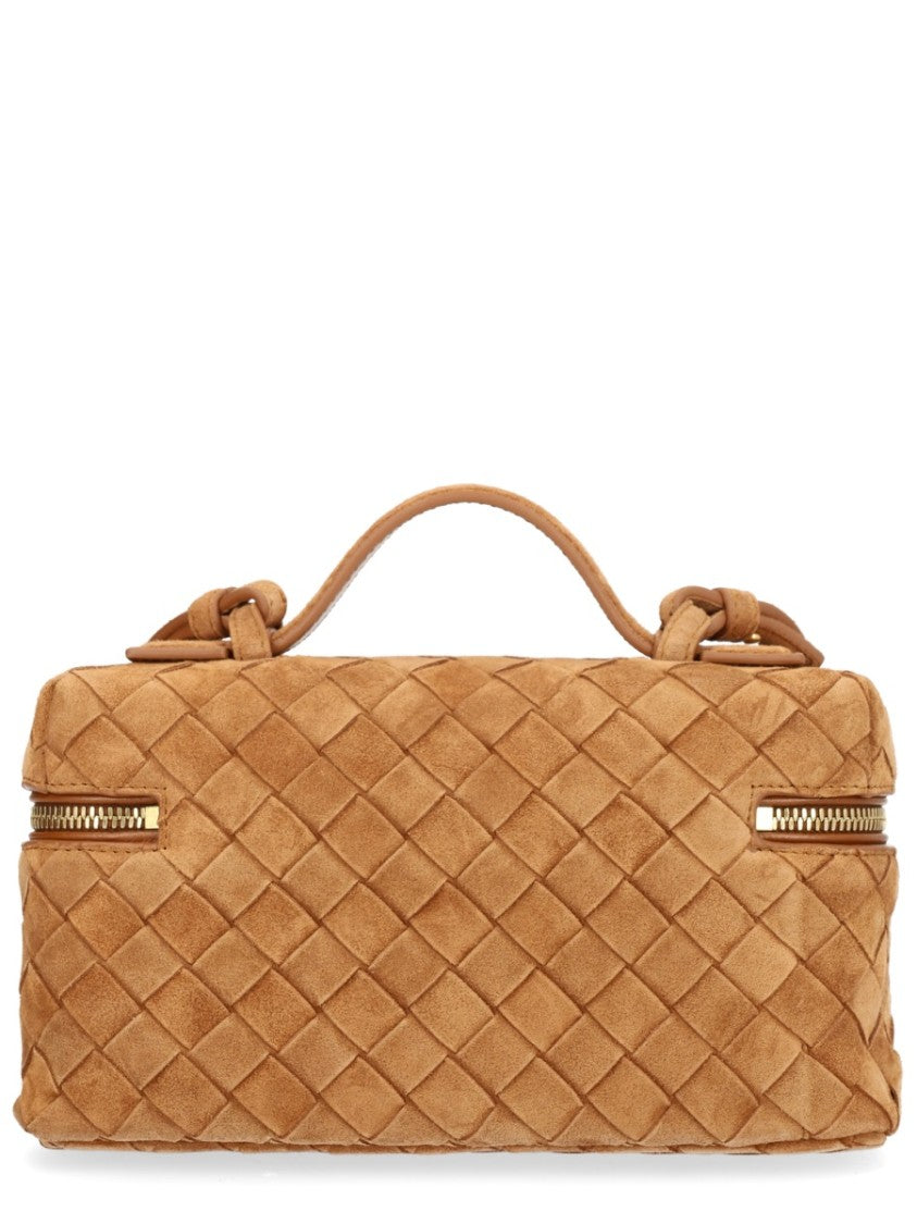 Bottega Veneta Textured Calf Leather Shoulder Bag With Woven Design