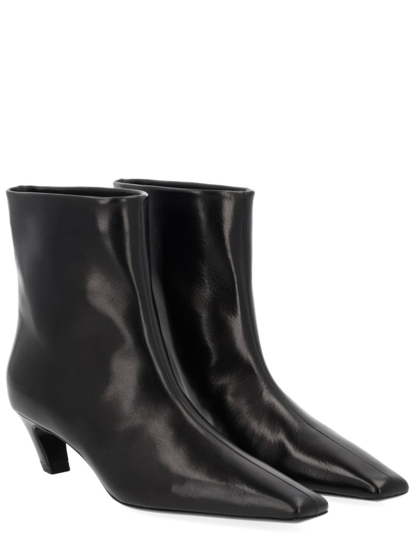 Khaite Arizona Pointed Toe Leather Ankle Boots