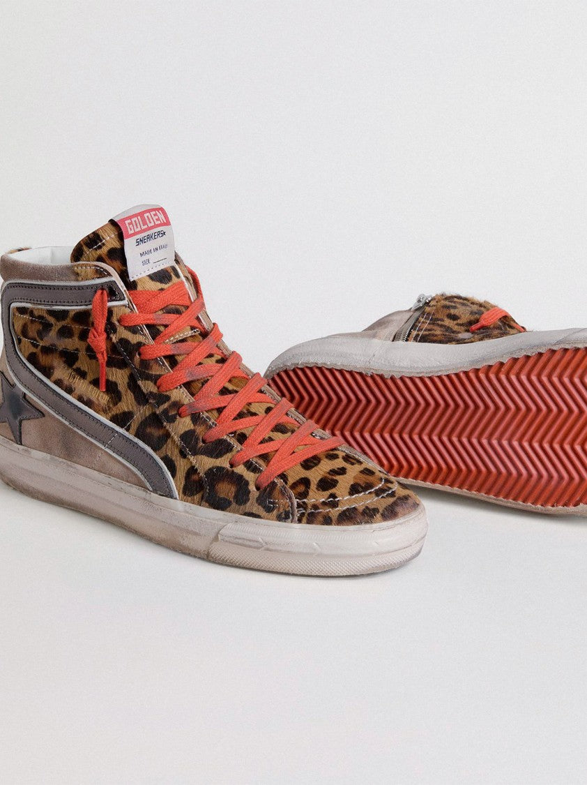 Golden Goose Leopard Calf Hair Sneakers