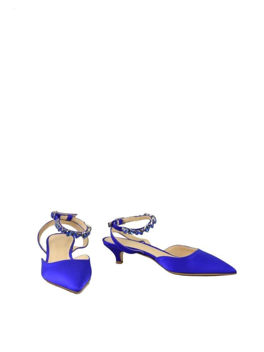 P.A.R.O.S.H. Blue Chanel Viscose Silk Shoes