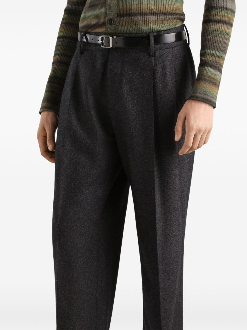Dolce & Gabbana Tailored Textured Wool Straight-Leg Pants