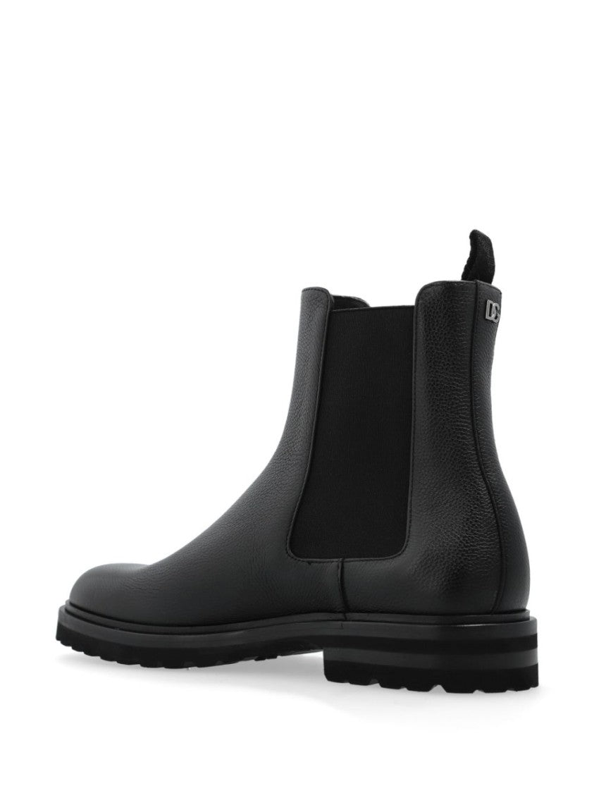 Dolce & Gabbana Slip-On Black Boots With Elasticated Panels And Durable Sole
