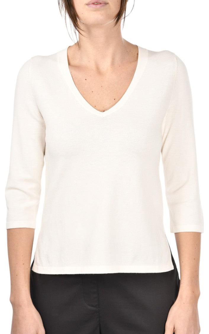 Paolo Fiorillo Capri Viscose Top With Wide V-Neck