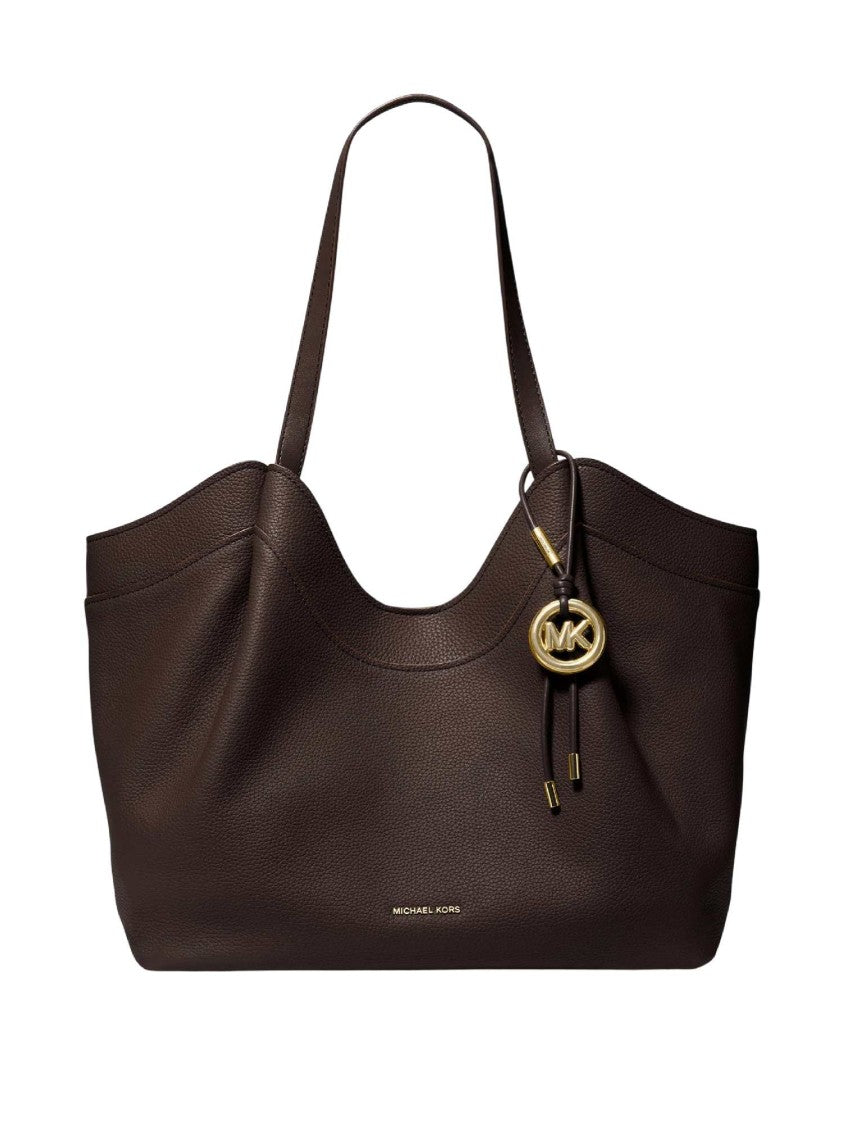 Michael Kors Brown Lg Ew Textured Leather Horizontal Tote Bag