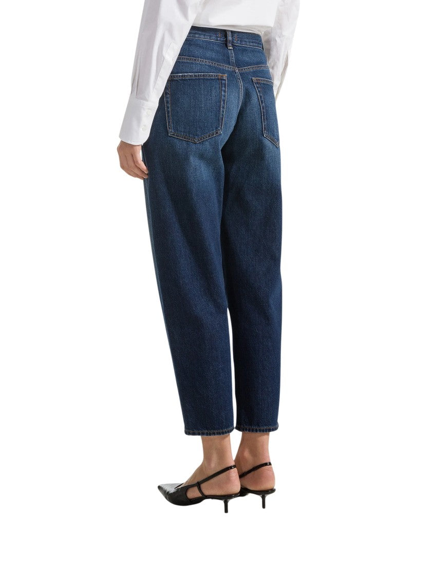 Seventy Venezia Blue Dark Wash Carrot Fit Cotton Jeans