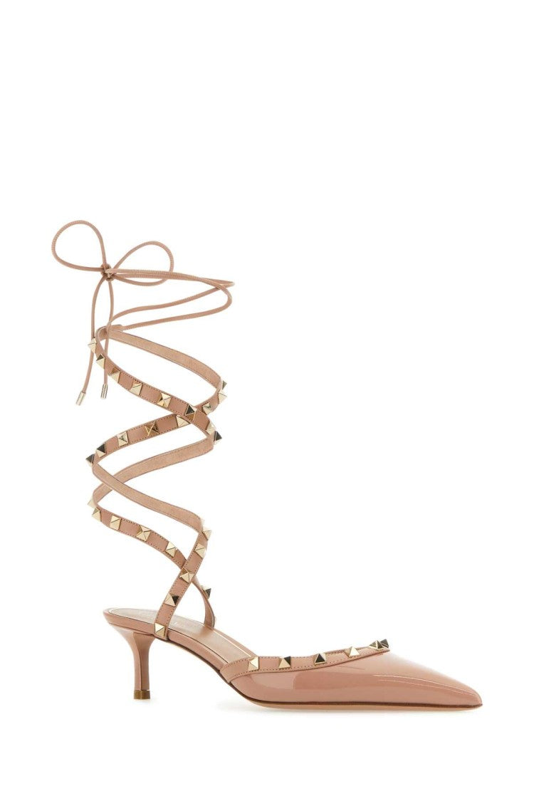 Valentino Garavani Powder Pink Leather Rockstud Pumps