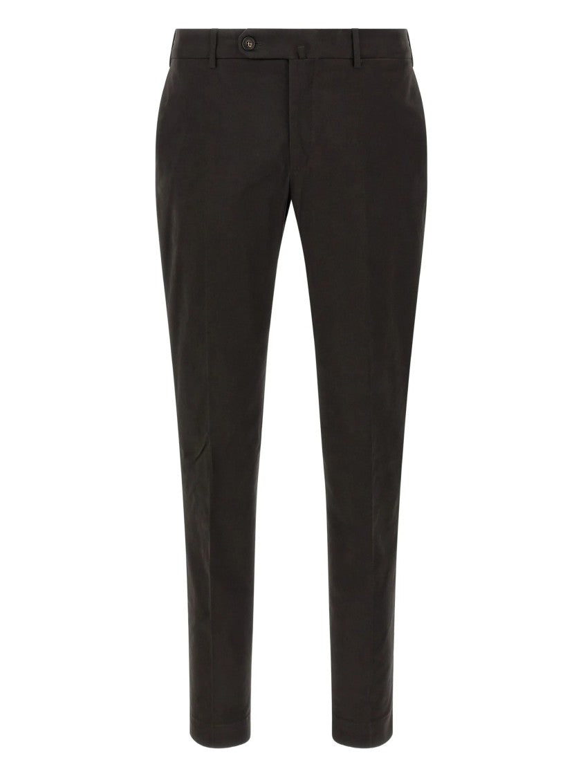 Incotex Black Slim-Fit Tailored Structured Pants