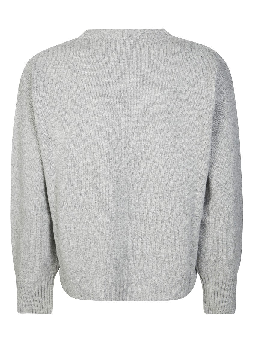 Kangra Boxy Crew Neck Sweater With Ribbed Accents