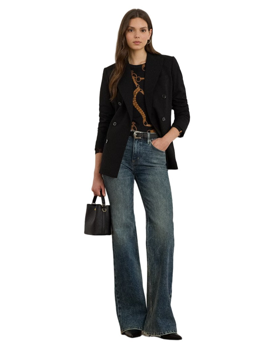 Lauren Ralph Lauren Haze Wash Retro Flare Cotton Jeans