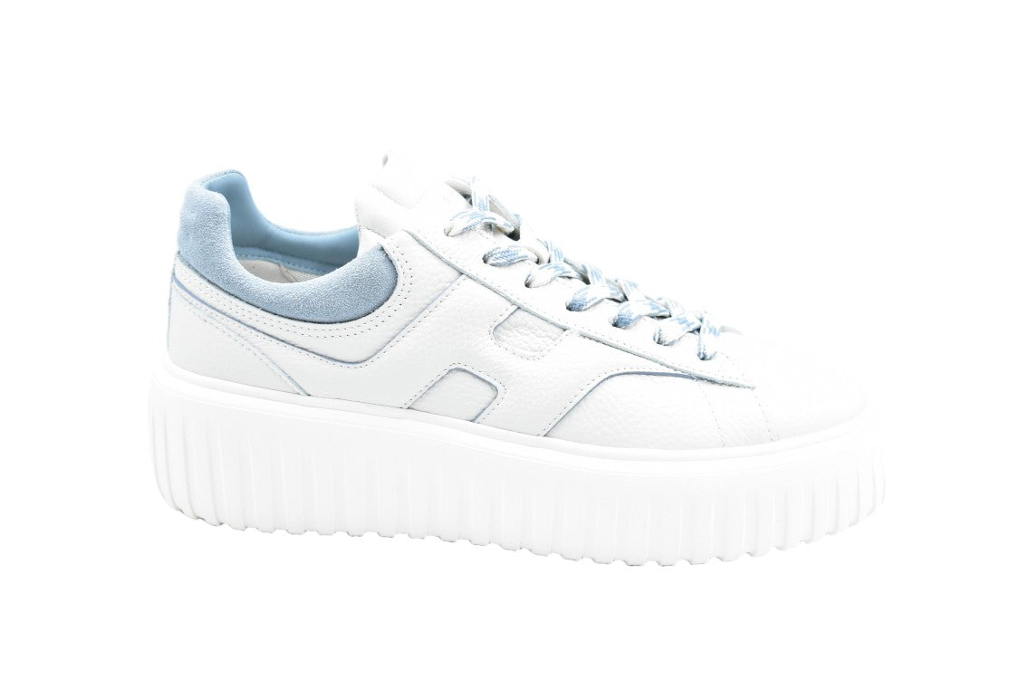 Hogan Blue Leather Padded Collar Versatile Sneakers