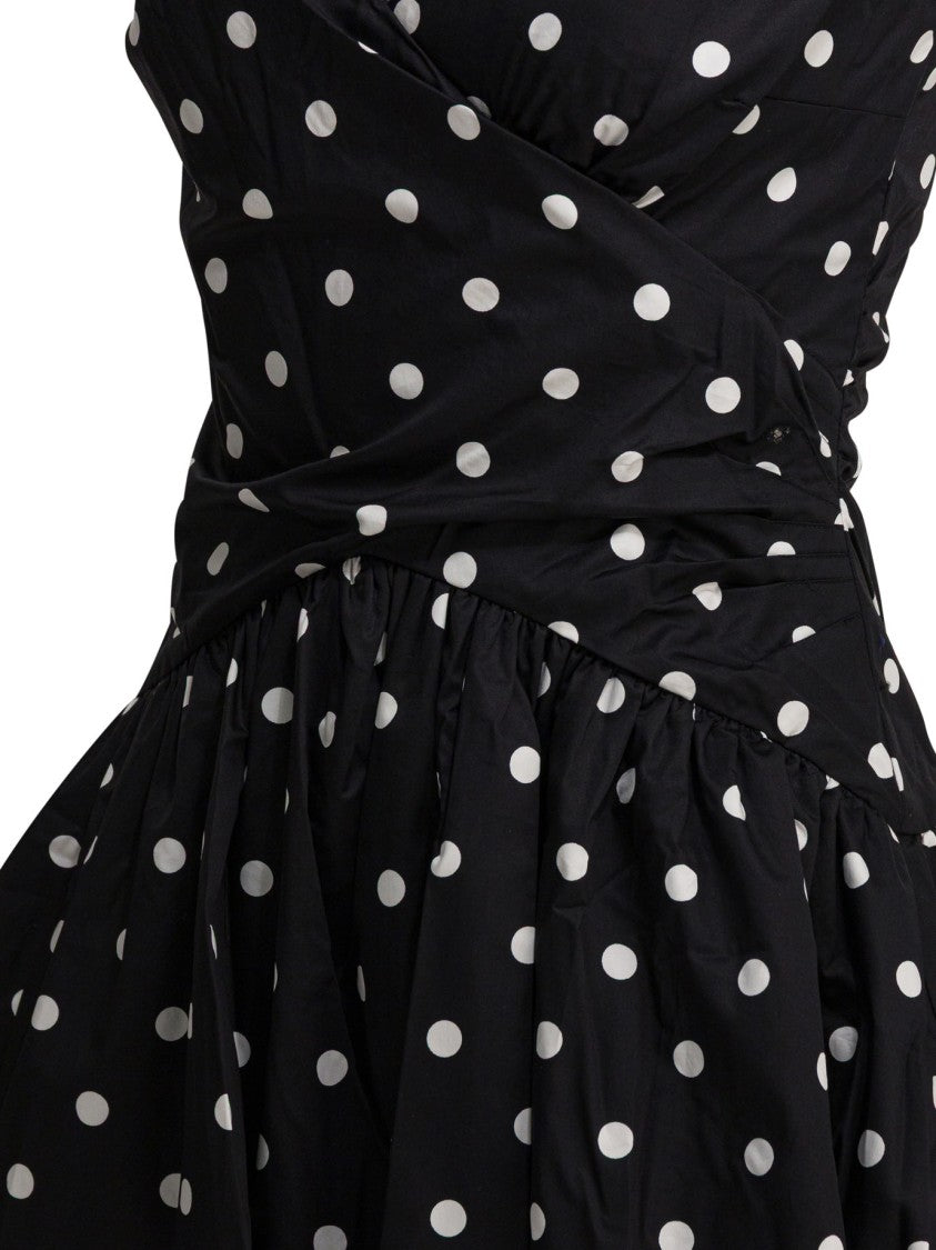 Self-Portrait Polka Dot Flared Dress