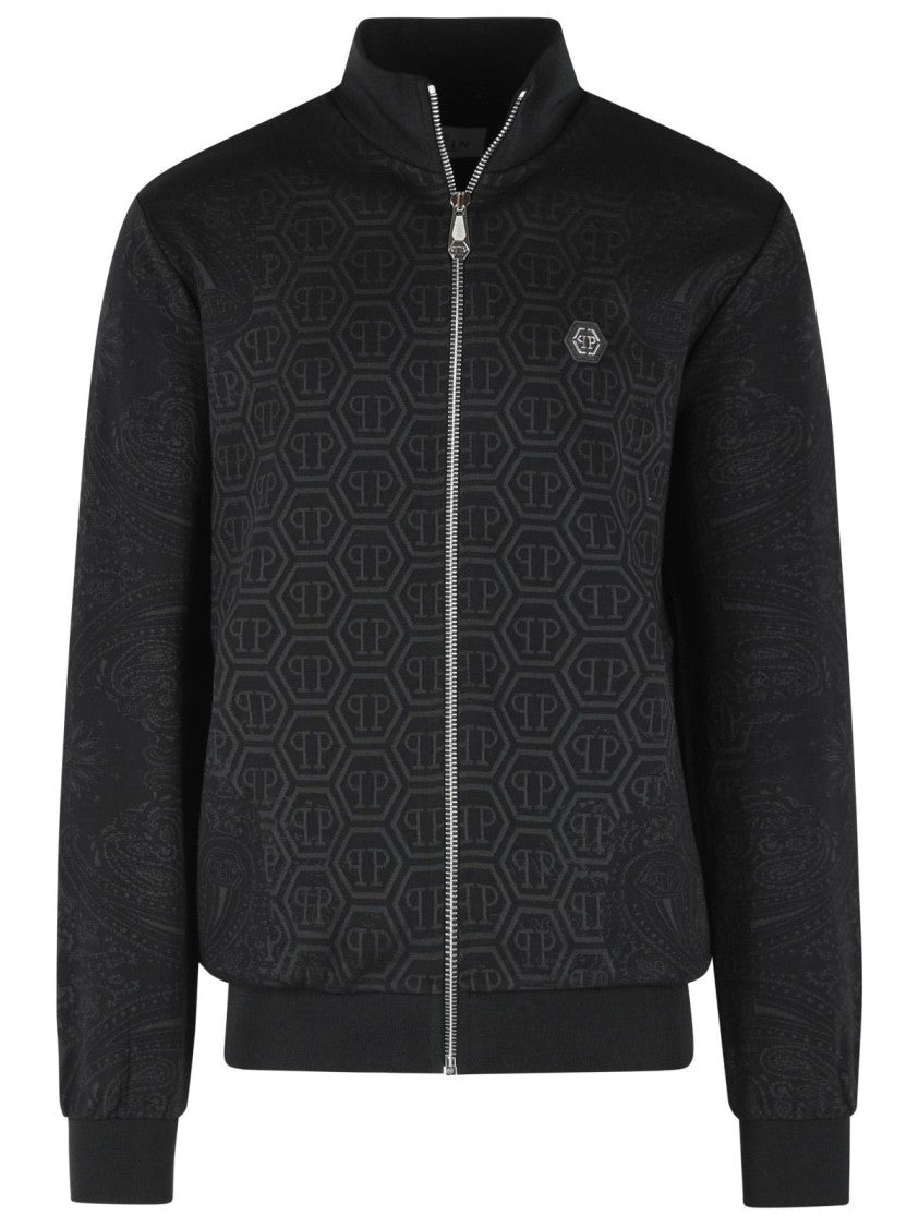 Philipp Plein Black Cotton Blend Sweatshirt