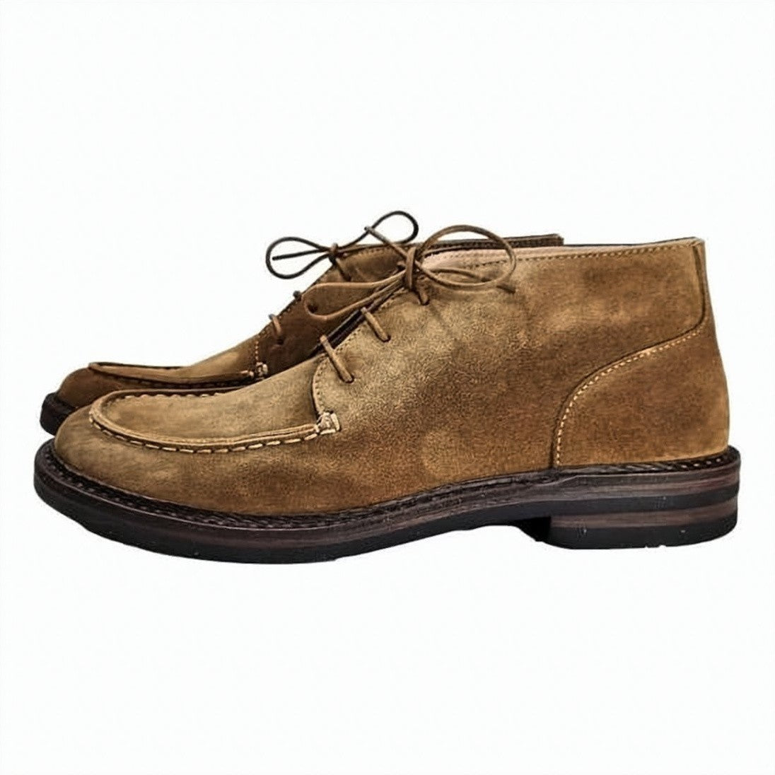 Astorflex Moccasin-Toe Suede Boots With Rubber Sole And Lace-Up Closure