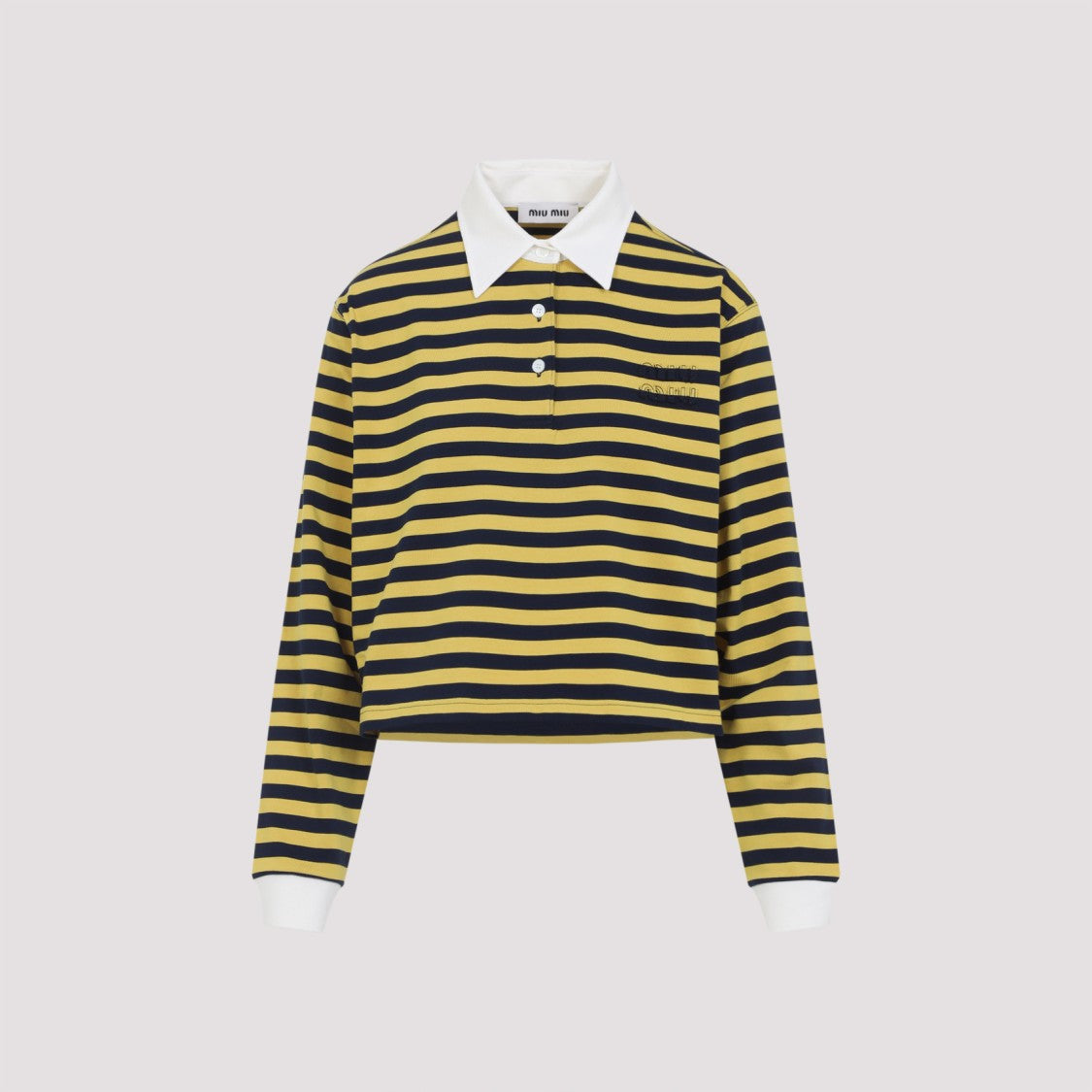 Miu Miu Blue And Yellow Cotton Polo