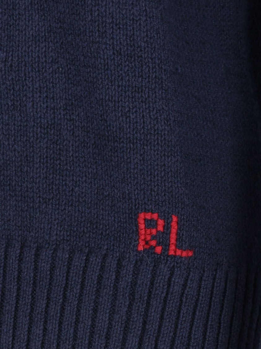 Polo Ralph Lauren Navy Polo Bear Embroidered Knit Sweater