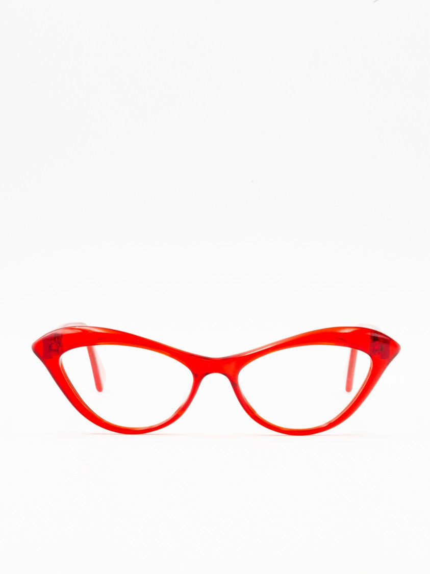 Moli@Limo Cat-Eye Red Optical Frames With Bold Design