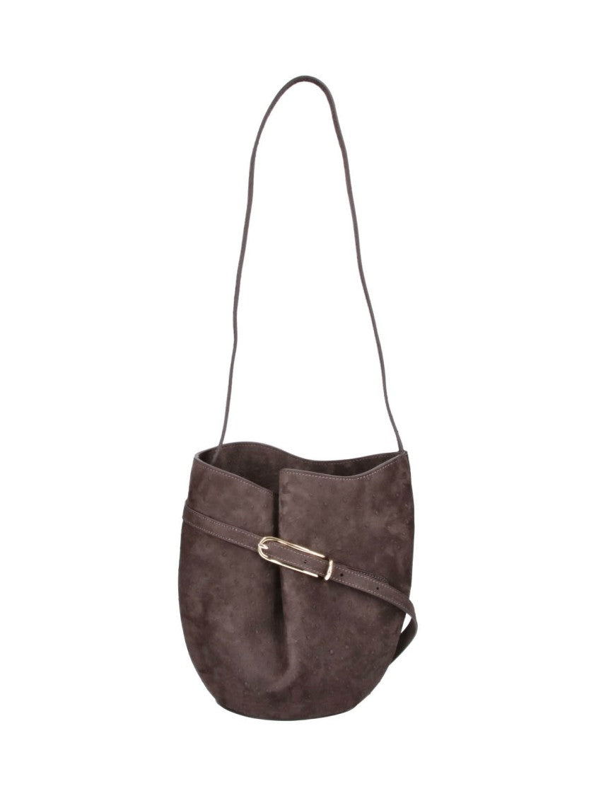 Liffner Textured Dark Brown Shoulder Bag
