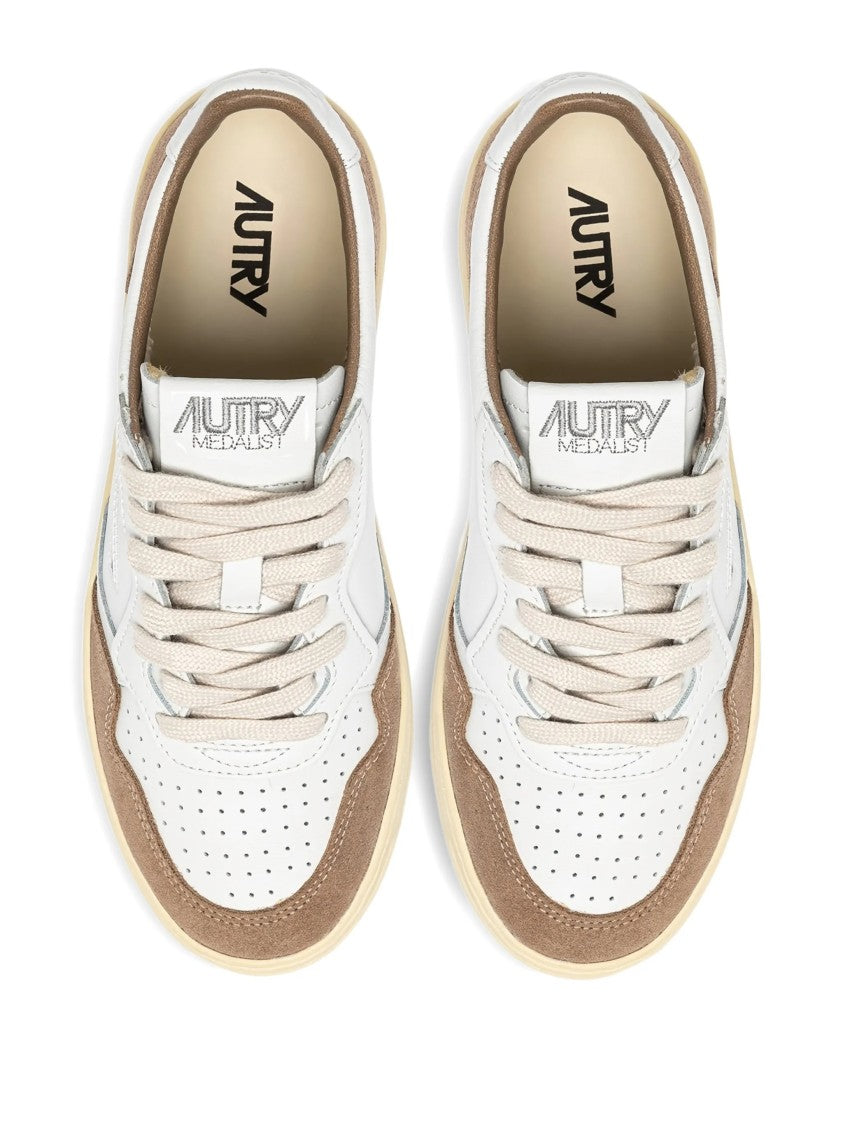 Autry White Medalist Low Perforated Leather Sneakers
