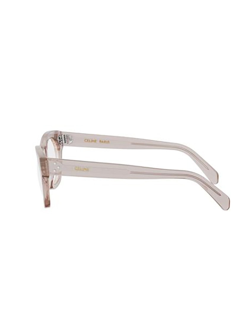 Celine Translucent Light Beige Rectangular Optical Frames With Curved Temples