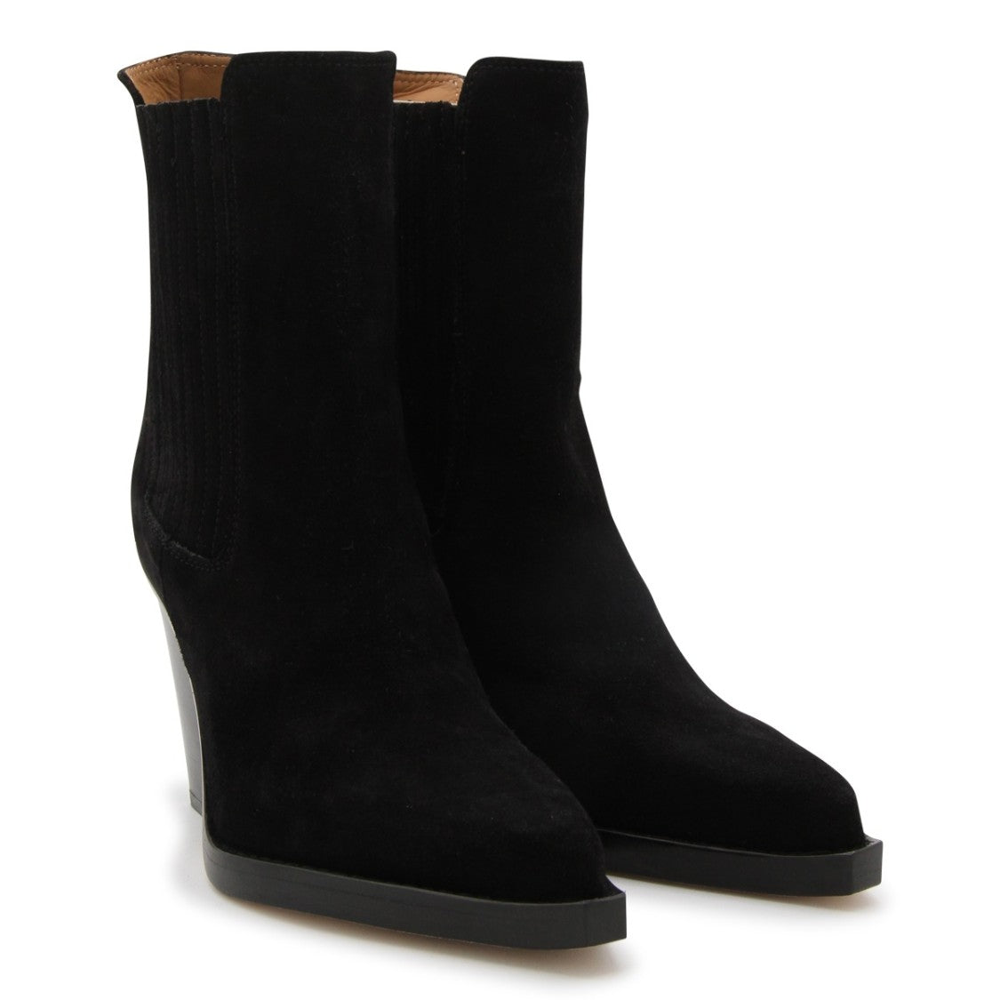 Paris Texas Black Leather Dallas Ankle Boots