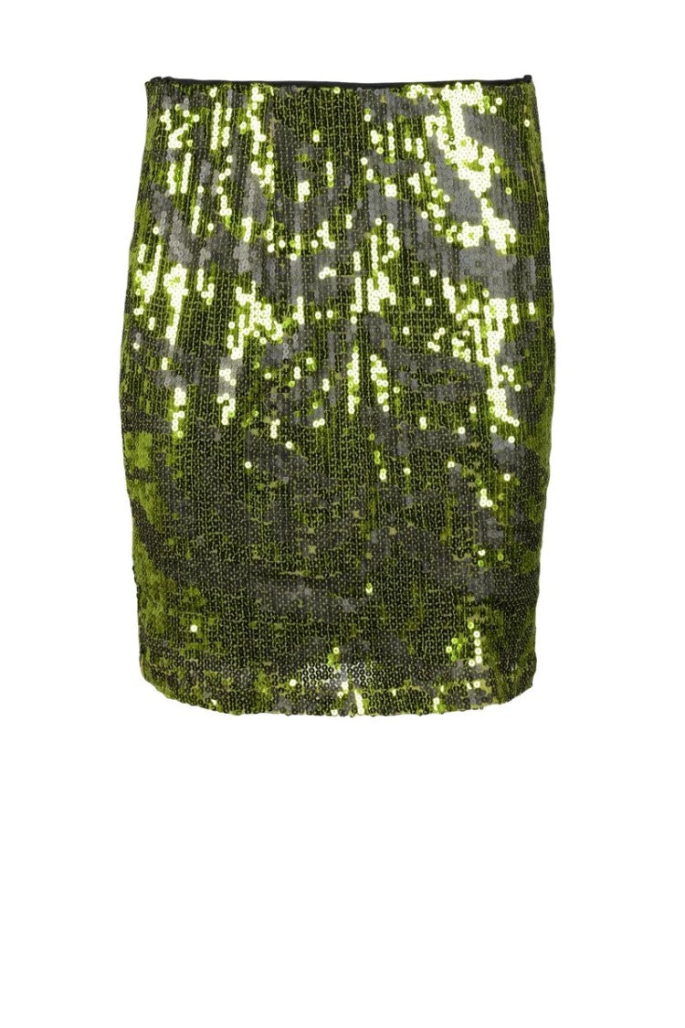 Gestuz Green Sequined Polyester Mini Skirt