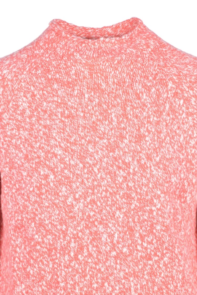 Drumohr Volcano Neck Sweater - White/Red