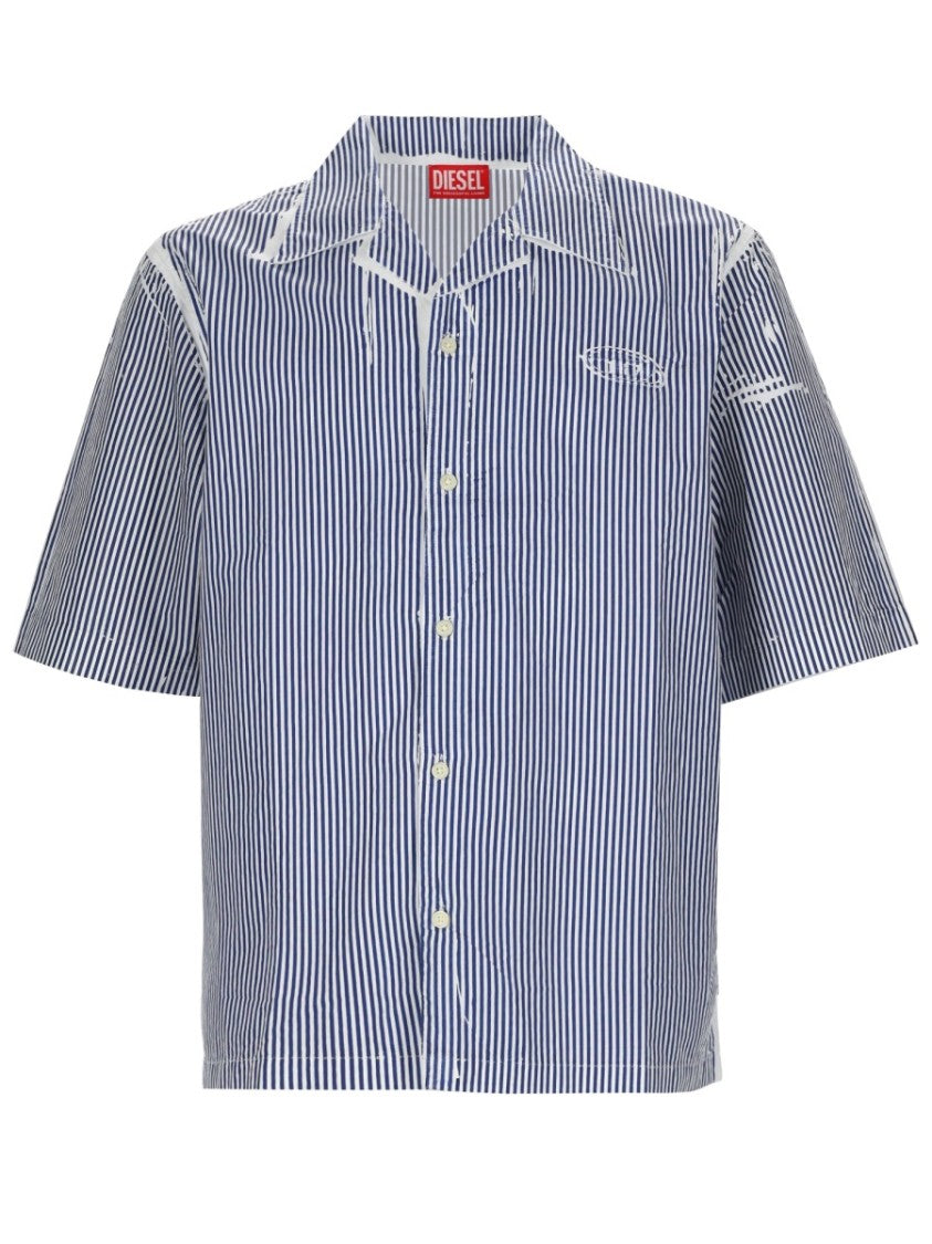 Diesel Neutrals Vertical Stripes Boxy Shirt