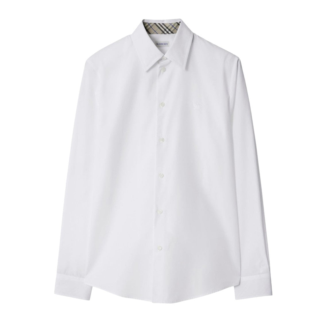Burberry Button-Down White Cotton Shirt With Classic Design