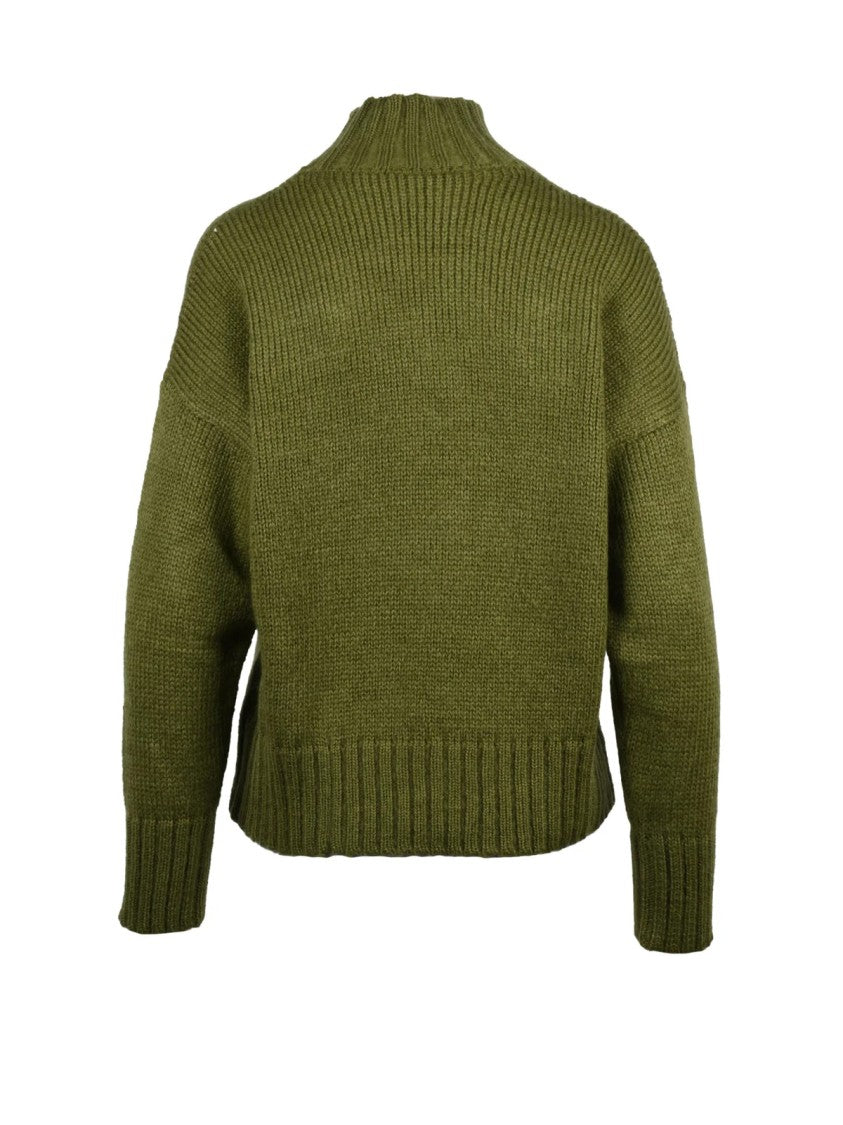 Alpha Studio Mock Neck Sweater With Ribbed Texture And Relaxed Fit