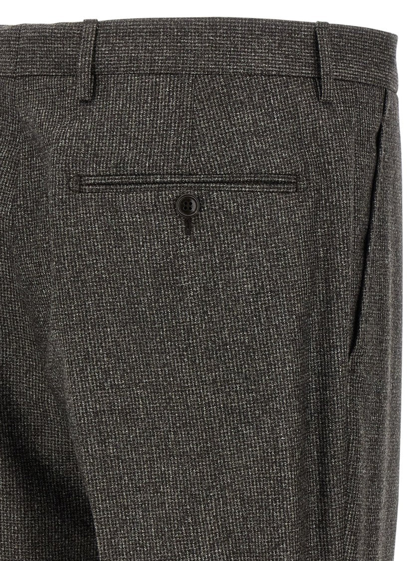 Tagliatore Micro Houndstooth Pattern Wool Suit With Blazer And Tailored Pants