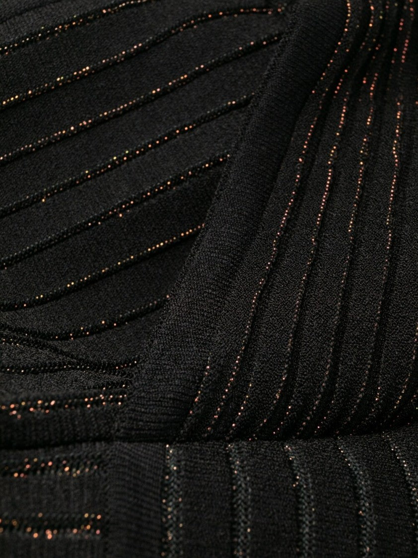 Balmain Ribbed V-Neck Mini Dress