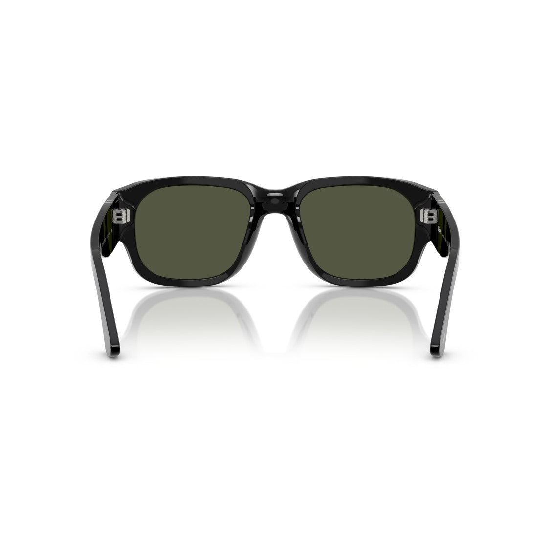 Persol 0Po3380s Glossy Black Rectangular Sunglasses With Silver Arrow Detail