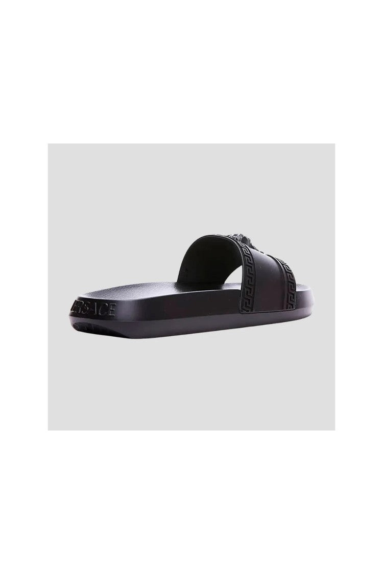 Versace Black Medusa Head Molded Rubber Slides