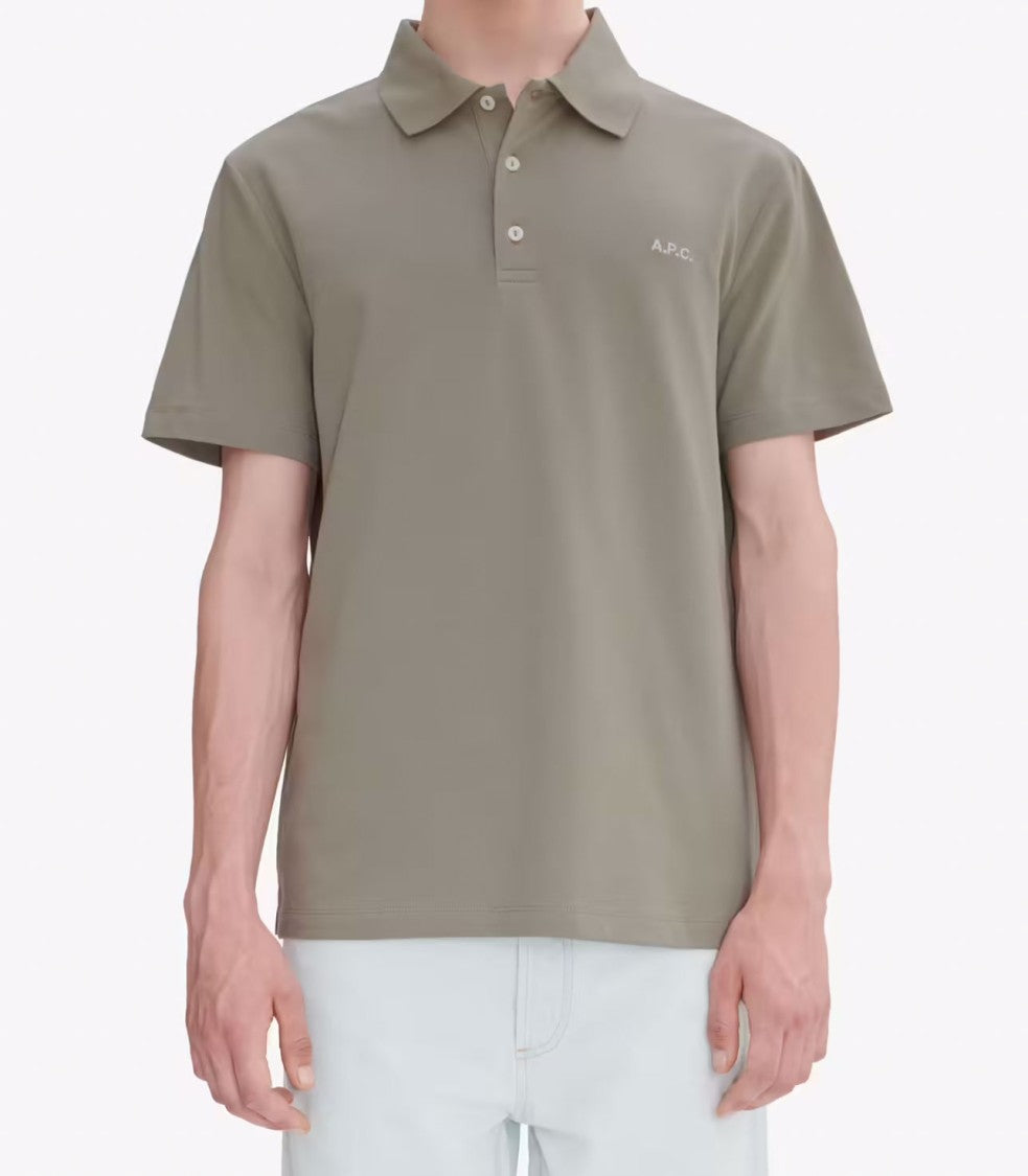A.P.C. Muted Green Organic Cotton Polo Shirt