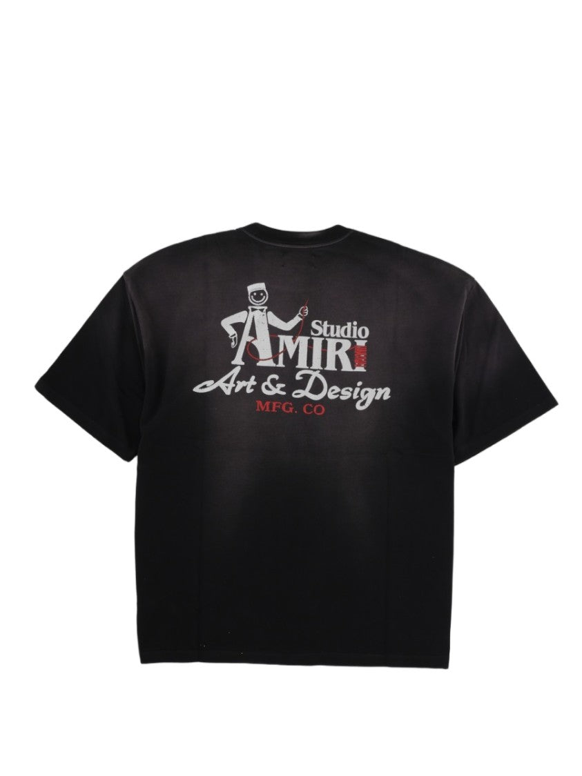 Amiri Graphic Print Boxy Fit Black Cotton T-Shirt