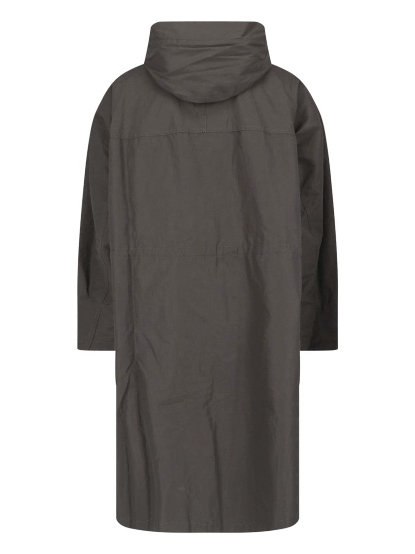 Lemaire Brown Long Straight Utilitarian Hooded Jacket