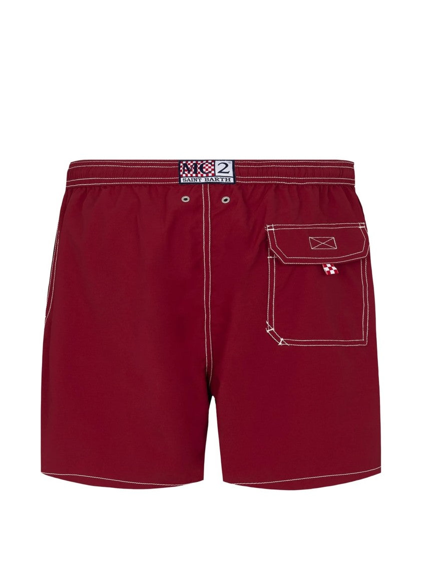 Mc2 Saint Barth Burgundy Patmos Swim Shorts