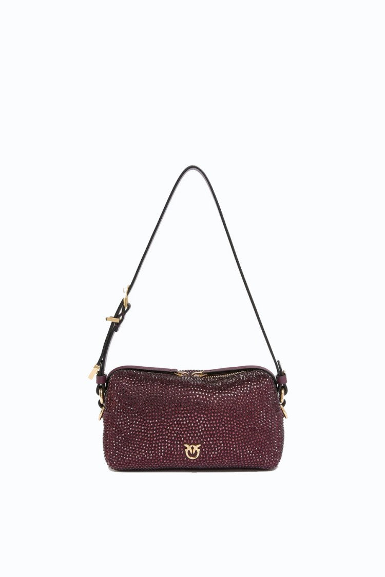 Pinko Burgundy Embellished Shoulder Bag