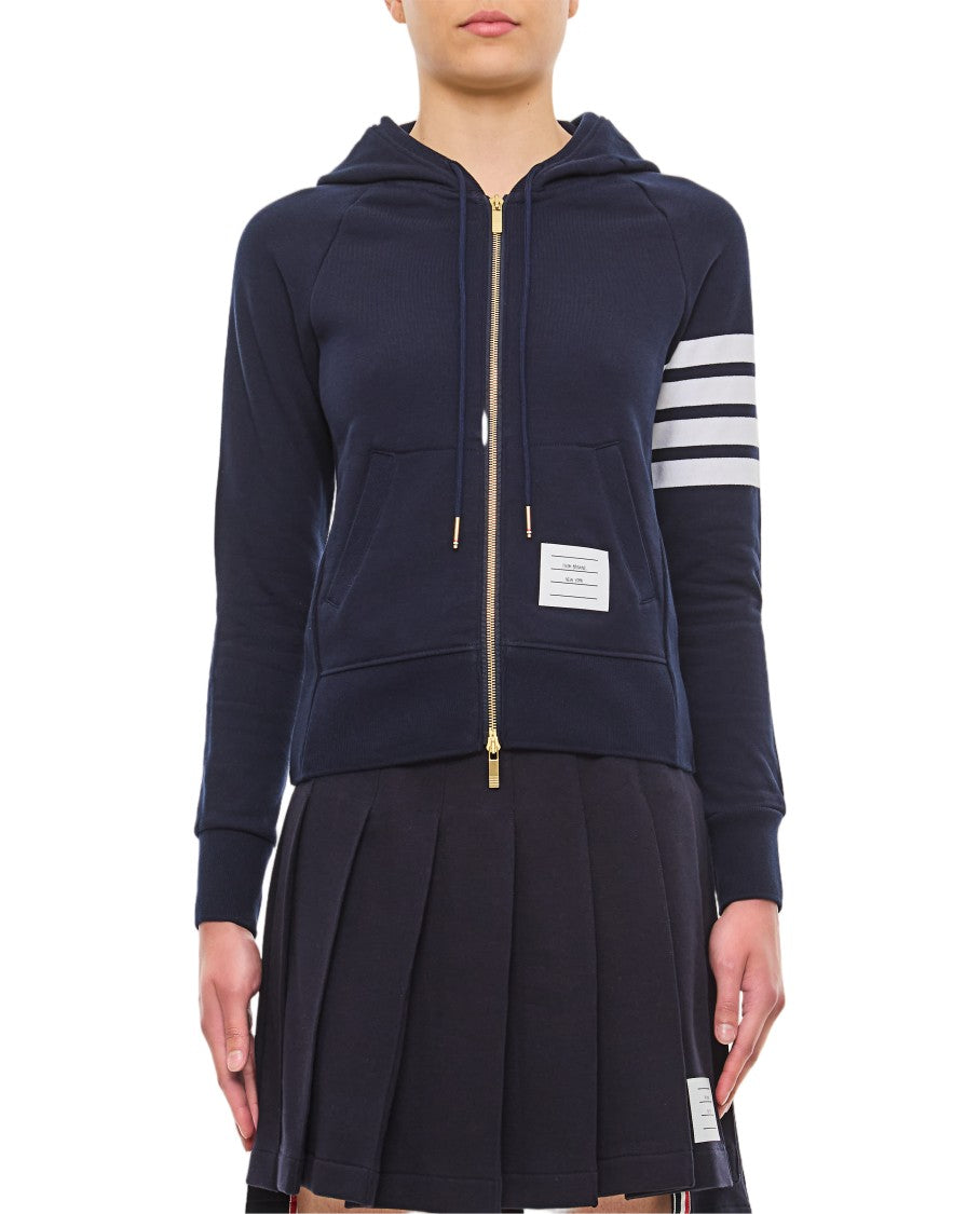 Thom Browne Blue 4-Bar Cotton Zip Hoodie