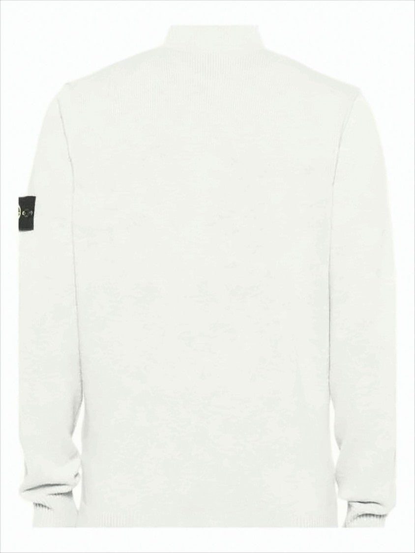 Stone Island Half-Zip Knit Sweater With Ribbed Details