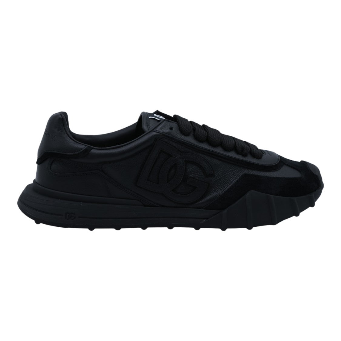 Dolce & Gabbana Monochromatic Black Sneakers With Chunky Sole