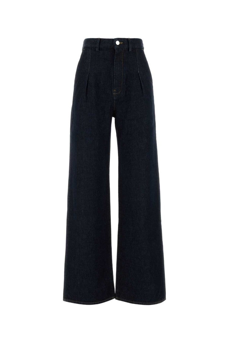 Loulou Studio Midnight Blue Denim Attu Wide-Leg Jeans