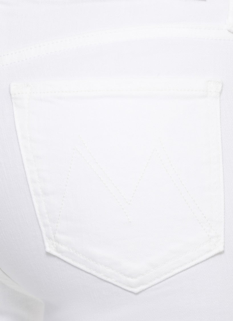 Mother White The Lil Doozy Fray Jeans