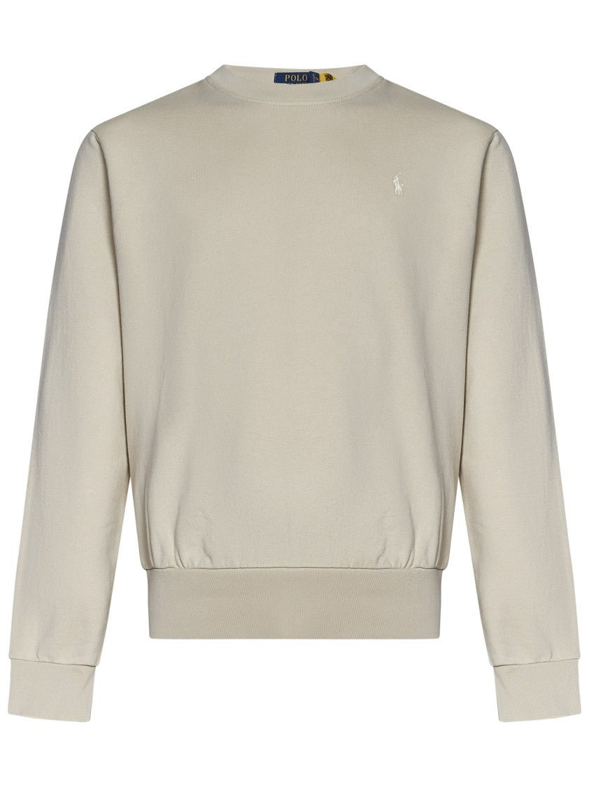 Polo Ralph Lauren Grey Cotton Crewneck Sweatshirt With Embroidery