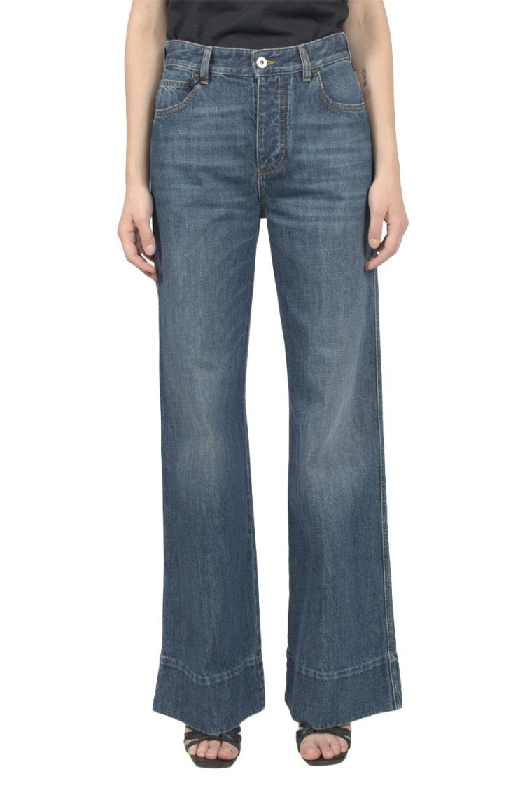 Bottega Veneta Blue Cotton-Polyester Blend Wide-Leg Jeans